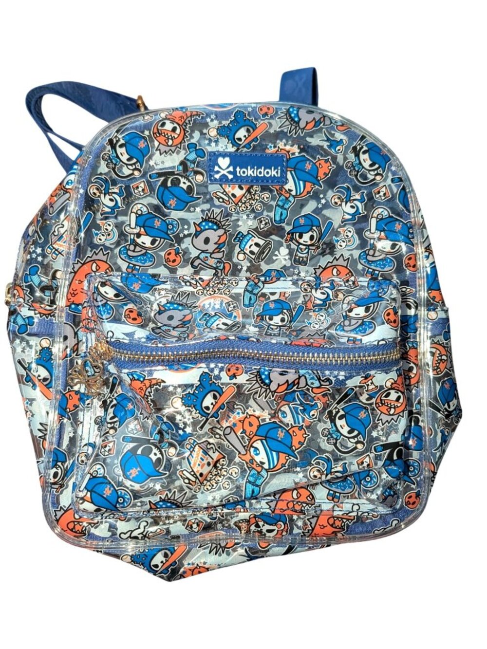 Tokidoki MLB New York Mets Clear Mini Backpack With Adjustable Straps & Colorful